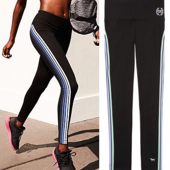 PINK Victoria's Secret Pants - {VS PINK} Ultimate High Waist Striped Leggings